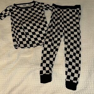 Little Sleepies Black & White Checkered Pajama Set
